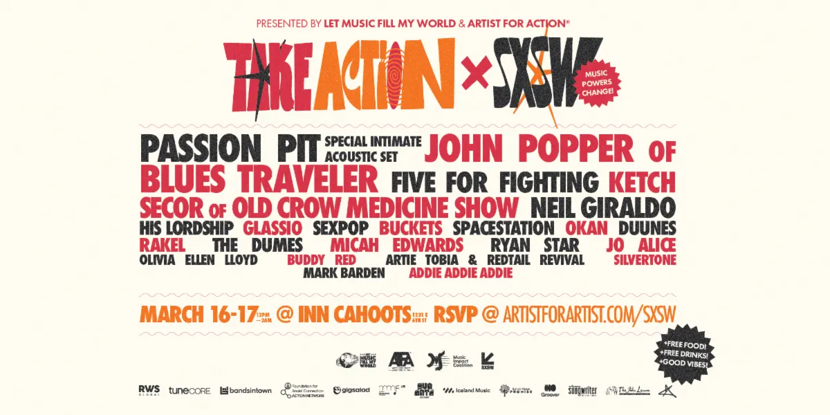 Passion Pit, Five For Fighting Lead 'Take Action x SXSW' Summit and Showcase 2026
