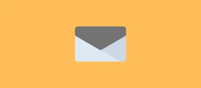 Email notification icon on orange background, representing communication or updates for music industry or digital media platf